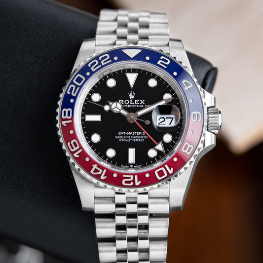 Rolex GMT-Master II "Pepsi" – 40mm Jubilee Bracelet | Red & Blue Cerachrom Bezel